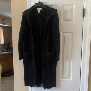 Jones Wear Black Long Cardigan Sweater